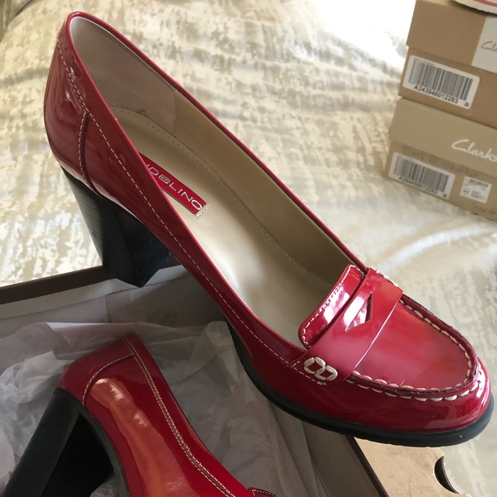 Beautiful shiny and comfortable red business shoes